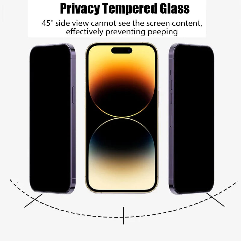 For 16 15 14 Pro Privacy Tempered Glass for 15 14 13 12 11 Pro Max 14 13 16 16 Pro anti Spy Screen Protector 14Pro