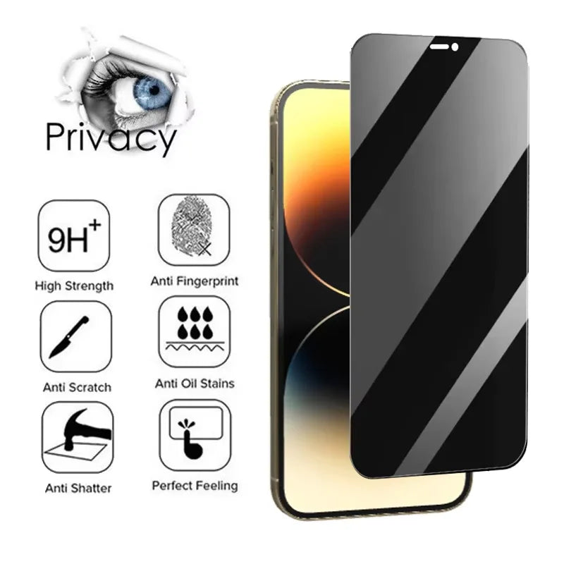 For 16 15 14 Pro Privacy Tempered Glass for 15 14 13 12 11 Pro Max 14 13 16 16 Pro anti Spy Screen Protector 14Pro