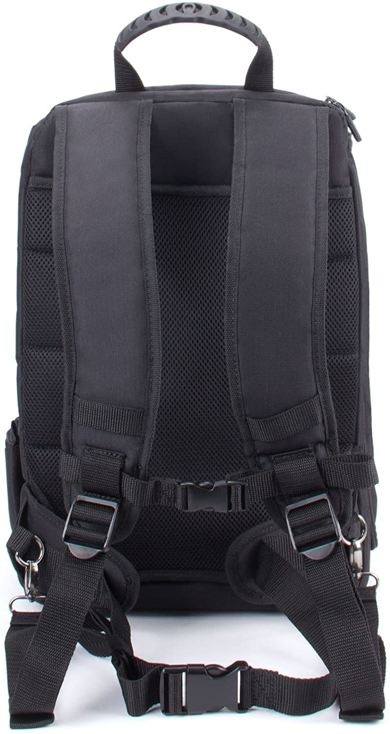 DSLR Camera Backpack Case (Orange) - 15.6 Inch Laptop Compartment, Padded Custom Dividers, Tripod Holder, Rain Cover, Long-Lasting Durability and Storage Pockets - Compatible with Many Dslrs